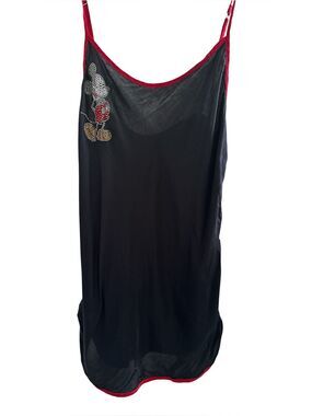 intimissimi for Disney Black Satin Camisole and Rhinestone Mickey Mouse Accent